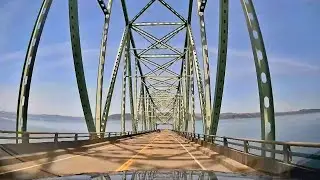 Sped Up Video Astoria&ndash;Megler Bridge Crossing Columbia River Oregon to Washington State