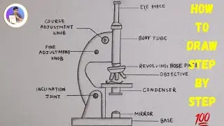 How to draw Compound of Microscope easily step by step | How to draw Microscope easily