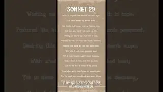 Sonnet 29 by Shakespeare  #ugcnetenglishcoaching #viralshorts #literature