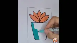 flower painting &ccedil;i&ccedil;ek boyama #drawing #coloring #kids #disney