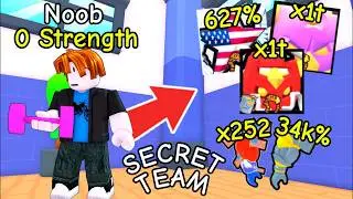 Starting Over as NOOB With The STRONGEST Secret Team in Roblox Arm Wrestle Simulator