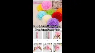 How to Make Tissue Paper Pom Poms Flower Balls. #PaperArt, #ArtsAndCrafts, #HowtoMake, #Flowers
