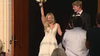 Newlywed couple exits small ceremony to find a big surprise