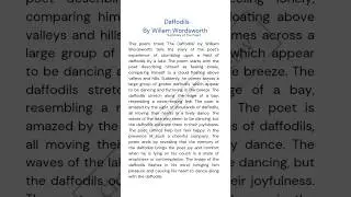 Daffodils -By Willaim Wordsworth | Poem Class 10 English Icse #learnenglish #summary #englishlesson