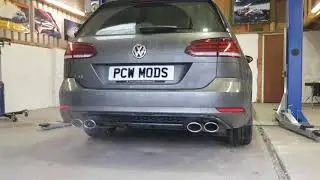 Vw golf r wagon with modified resonator and backboxes