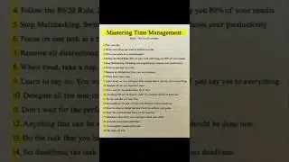 Mastering Time Management|Quotes4All|#all #career #time#money