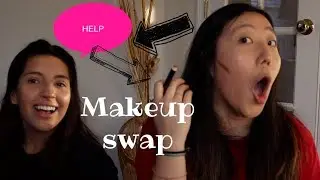 ME AND MY BEST FRIEND SWAP MAKEUP BAGS