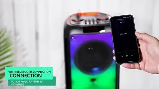 Portable Bluetooth Karaoke Speaker with LED Mirror Lights for Home & Outdoor Party