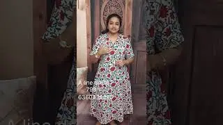 Aline dress top+ bottom.Top fabric is a pure cotton kalamkari Prints&bttom fabric is a linen cotton