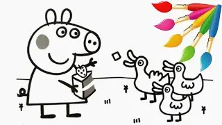 Peppa Pig Coloring Fun, Painting Peppa & Friends