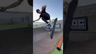 Name the trick⁉️🤯 (never been done) @ChrisMassie_ ​@OCRamps ✅ #skateboarding