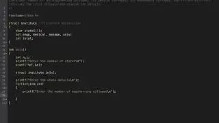 Structures in C Example Program