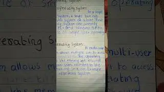 class 9 computer: (Define single user operating system and multi user operating system)