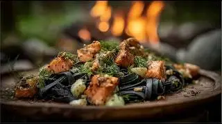 🖤 Cuttlefish Ink Pasta with Spicy Smoked Salmon &ndash; Pure Food Art