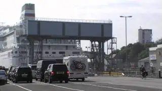 Driving On Board Brittany Ferries MV Pont Aven Plymouth, Devon, England 22nd April 2011