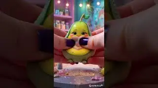 Squeezing Sparkly Pear Magic!✨ Hands-On Fun with Glitter Glow! #SparklyPear #FunnyShorts #GlitterFun