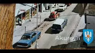 ca 1964 AKUREYRI, ICELAND - SKY VIEW OF MAIN STREET