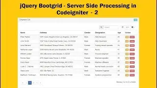 jQuery Bootgrid - Server Side Processing in Codeigniter - 2