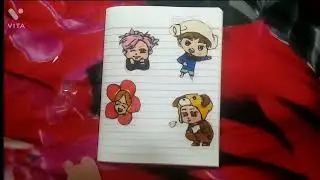 homemade bts chibi stickers 😘😍💜✨