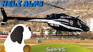 Heli Alps HB-ZYN &ndash; Bell 505 Jet Ranger X Takeoff in Sion