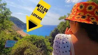 The hidden gem of Mylos beach, Lefkada Island, Greece - 4k