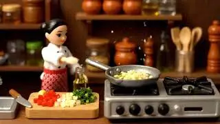 Tiny Chef Makes Red Sauce Pasta 🍝 | Ultra-Realistic Miniature Cooking ASMR (4K)