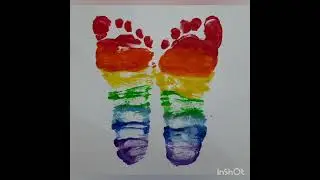 🦋 Foot painting with 🌈 colors