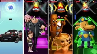 Tiles hop Car 3 vs Despicable Me vs Italian brainrot vs Dog man