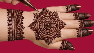 Very simple unique & beautiful gol tikki mehndi design | easy mehndi | mehandi ke design