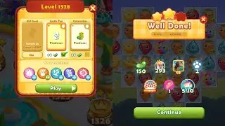 Farm Heroes Saga Level 1328 no boosters or Companions  with 2 stars #farmheroessaga #trinding