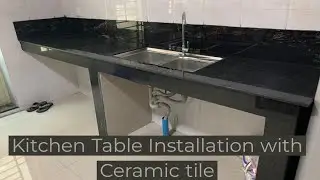 Building Concrete Kitchen Cooking  Table granite Process- Smart Technique to install ceramic granite