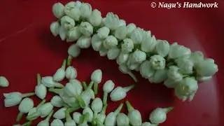 How to string Jasmine Flower Garland-How to String Flower By Nagu's Handwork