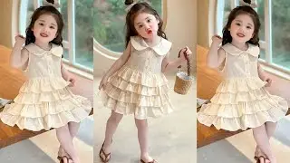 Frill baby frock cutting and stitching| Korean style baby dress design| Layer/frill baby frock |Diy