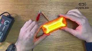 LED ліхтар габаритний 12-24 вольт neon (з функцією повороту) жовтий ГК-181
