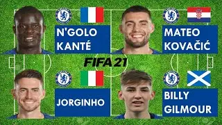 N'Golo Kant&eacute; vs Mateo Kovačić vs Jorginho vs Billy Gilmour - FIFA 21 comparison