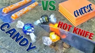 Hot Knife VS Cheese and Chocolate Candy Balls  Experiment Glowing 1000 Degree Insane Satisfying