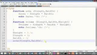 Tutorial 7 - PHP - Function Definitions and Function Calls