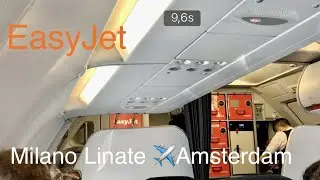 Milano Linate Walk Through and Flying with EasyJet to Amsterdam Schiphol, Landing in Stormy Weather