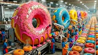 Inside a Modern Donut Factory: From Raw Dough to Fresh Glazed Donuts (Full Process)