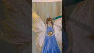 Painting an angel 😇wait till you see the sparkle! ✨ #angels  #painting #art #acrylicpaint #angel