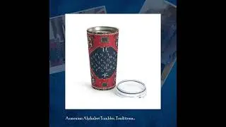 Armenian Alphabet Tumbler, Traditional Armenian Letters Armenian Gift for Mama, Armenian Cups