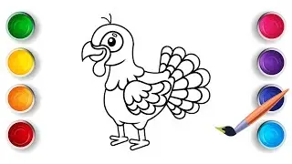 Turkey Coloring Pages for Kids | Educational & Entertaining Videos 🦃