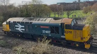 Diesel locomotive an epic trainspotting day seeing a 66025 DB 37407 ￼Blackpool Tower ￼passing by 