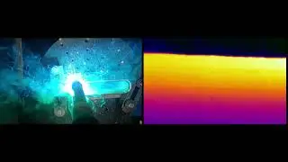 Direct energy deposition-Arc (DED-Arc) processing of AlMg5Cr material and thermal imaging.