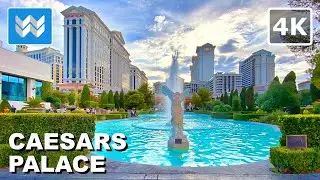 [4K] Caesars Palace to The Forum Shops in Las Vegas 2022 Walkthrough Hotel Tour & Travel Guide 🎧