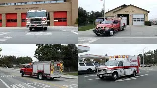 Redwood City Fire Dept. Engine 9 + Menlo Park Fire District Rescue 77 + Falck Medic 775 Responding
