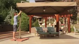 Vrienden Offset Cantilever Umbrella with Lights