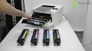 Обзор совместимых картриджей TM CF540, CF541, CF542 и CF543 от Tonerman. Установка, тестовая печать