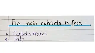 Five main nutrients in food