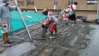 ASI se llena un Techo de cemento 👷Con trompo a Pulso 